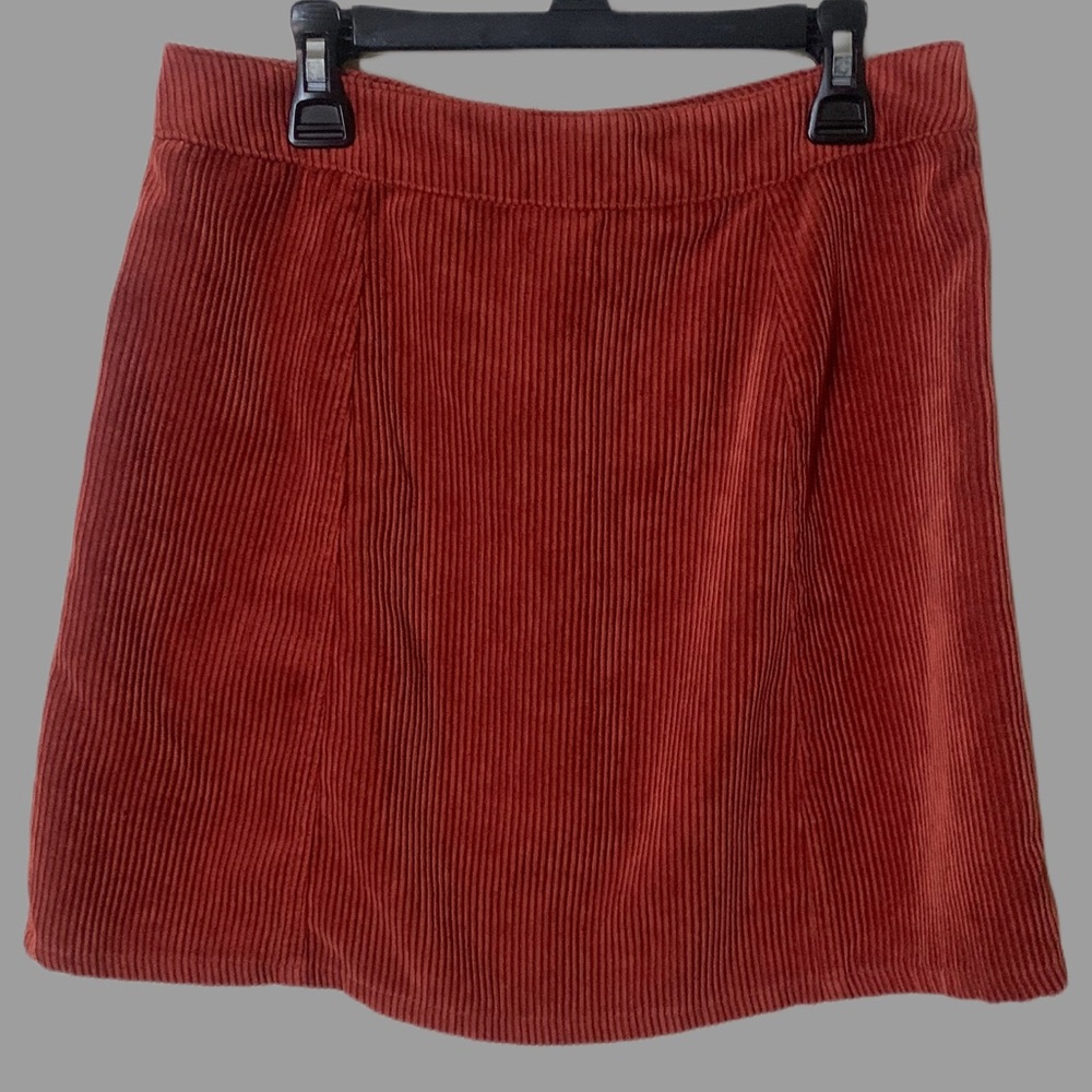 Becool Burnt Orange Corduroy Skirt - Picture 3 of 5